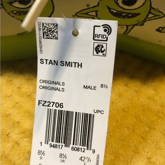 Adidas- Stan Smith Monsters Inc. size 9 NWT - Picture 8 of 9